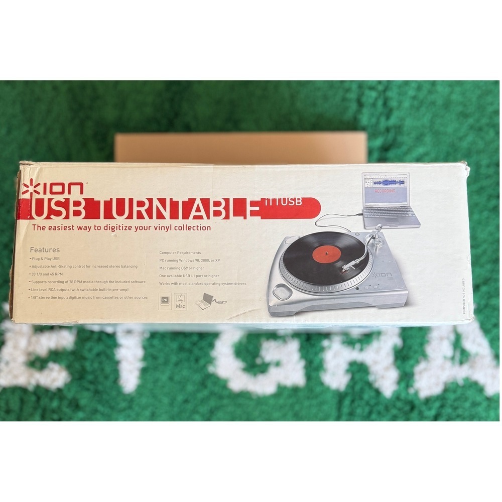 ION USB Turntable TTUSB Digitalize Vinyl Collection PC Mac‎ Mac USB Adapter